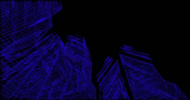 Arkaplanda mimari bina 3d illüstrasyon