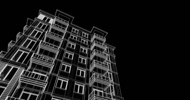 soyut mimari duvar kağıdı tasarımı, dijital konsept arkaplan