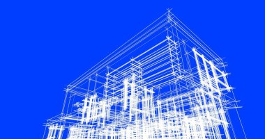 soyut mimari duvar kağıdı tasarımı, dijital konsept arkaplan