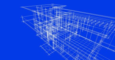 Mimari sanat konseptinde soyut çizgiler, minimum geometrik şekiller. 
