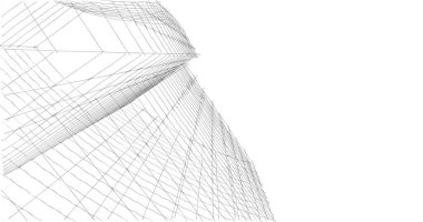 Mimari sanat konseptinde soyut çizgiler, minimum geometrik şekiller. 