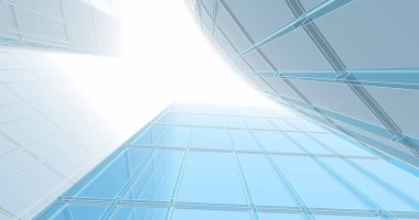 Arkaplanda mimari bina 3d illüstrasyon