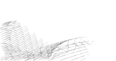 Mimari sanat konseptinde soyut çizgiler, minimum geometrik şekiller. 