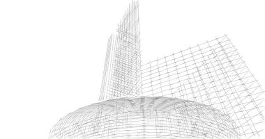 Mimari sanat konseptinde soyut çizgiler, minimum geometrik şekiller. 