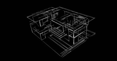 Mimari sanat konseptinde soyut çizgiler, minimum geometrik şekiller. 