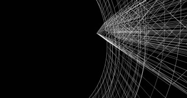 Mimari sanat konseptinde soyut çizgiler, minimum geometrik şekiller. 