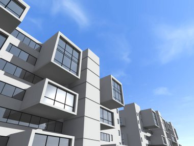 mimari sanat konsepti, minimum geometrik şekiller. 