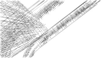 Mimari sanat konseptinde soyut çizgiler, minimum geometrik şekiller. 