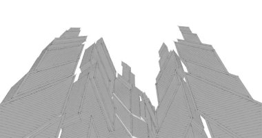 Mimari sanat konseptinde soyut çizgiler, minimum geometrik şekiller. 