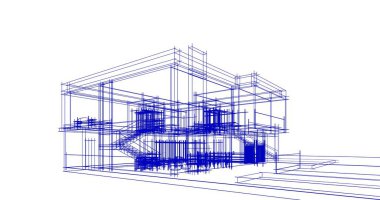 Mimari sanat konseptinde soyut çizgiler, minimum geometrik şekiller. 