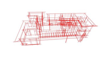Mimari sanat konseptinde soyut çizgiler, minimum geometrik şekiller. 