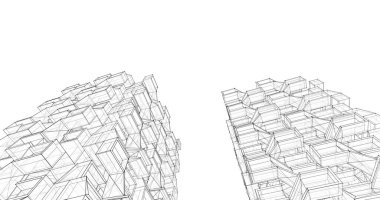 soyut mimari duvar kağıdı tasarımı, dijital konsept arkaplan