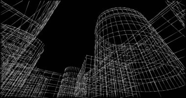 soyut mimari duvar kağıdı tasarımı, dijital konsept arkaplan