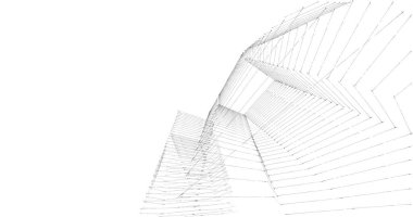 Mimari sanat konseptinde soyut çizgiler, minimum geometrik şekiller. 