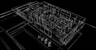 soyut mimari duvar kağıdı tasarımı, dijital konsept arkaplan