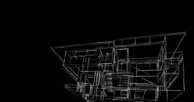 Mimari sanat konseptinde soyut çizgiler, minimum geometrik şekiller. 