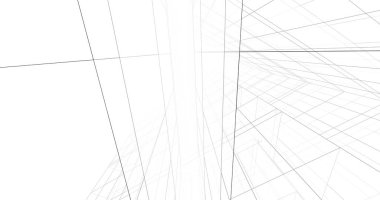 Arkaplanda mimari bina 3d illüstrasyon