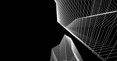 Mimari sanat konseptinde soyut çizgiler, minimum geometrik şekiller. 