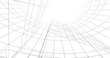 Mimari sanat konseptinde soyut çizgiler, minimum geometrik şekiller. 