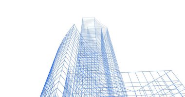 Mimari sanat konseptinde soyut çizgiler, minimum geometrik şekiller. 