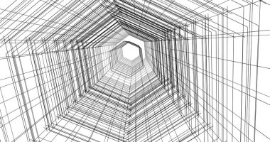 Arkaplanda mimari bina 3d illüstrasyon