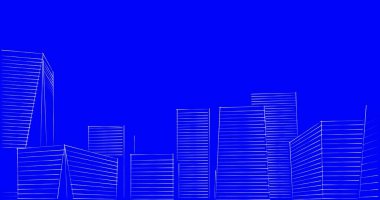 Arkaplanda mimari bina 3d illüstrasyon