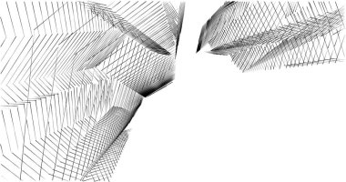 Mimari sanat konseptinde soyut çizgiler, minimum geometrik şekiller. 