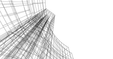 Mimari sanat konseptinde soyut çizgiler, minimum geometrik şekiller. 