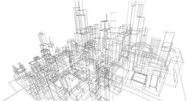 soyut mimari duvar kağıdı tasarımı, dijital konsept arkaplan