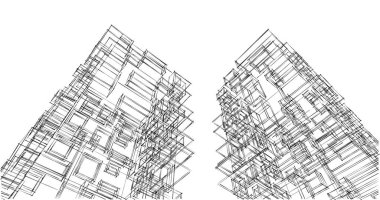 soyut mimari duvar kağıdı tasarımı, dijital konsept arkaplan