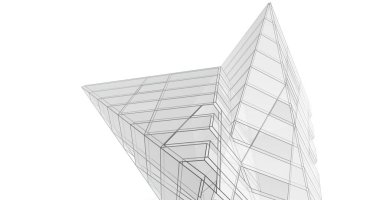 Mimari sanat konseptinde soyut çizgiler, minimum geometrik şekiller. 