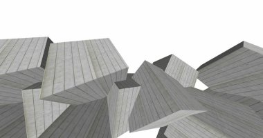 Mimari sanat konseptinde soyut çizgiler, minimum geometrik şekiller. 