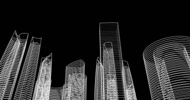 soyut mimari duvar kağıdı tasarımı, dijital konsept arkaplan