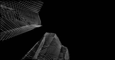 Mimari sanat konseptinde soyut çizgiler, minimum geometrik şekiller. 