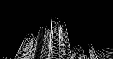 soyut mimari duvar kağıdı tasarımı, dijital konsept arkaplan