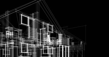 minimal geometrik şekiller, mimari çizgiler