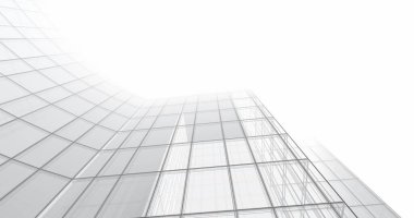 Arkaplanda mimari bina 3d illüstrasyon