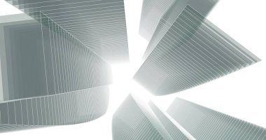 Arkaplanda mimari bina 3d illüstrasyon