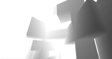 Mimari sanat konseptinde soyut çizgiler, minimum geometrik şekiller. 