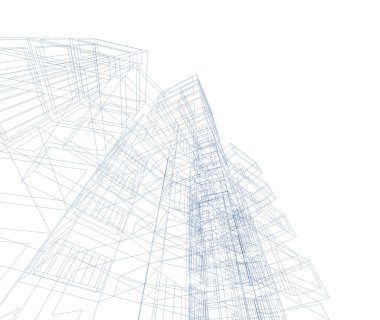 Mimari sanat konseptinde soyut çizgiler, minimum geometrik şekiller. 