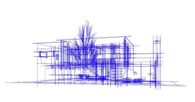 soyut mimari duvar kağıdı tasarımı, dijital konsept arkaplan