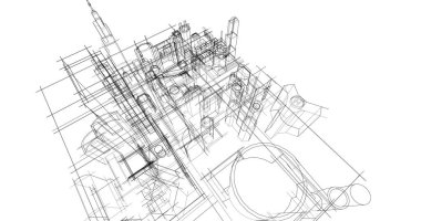 soyut mimari duvar kağıdı tasarımı, dijital konsept arkaplan