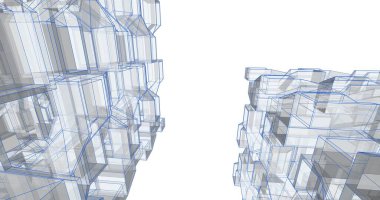 soyut mimari duvar kağıdı tasarımı, dijital konsept arkaplan