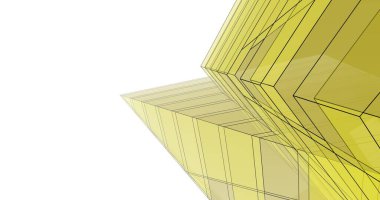 Mimari sanat konseptinde soyut çizgiler, minimum geometrik şekiller. 