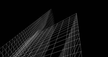 Mimari sanat konseptinde soyut çizgiler, minimum geometrik şekiller. 