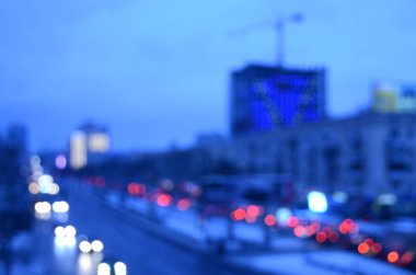 Bulanık soyut ışıklar gece şehrin arka planı