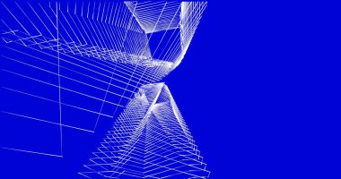 Mimari sanat konseptinde soyut çizgiler, minimum geometrik şekiller. 