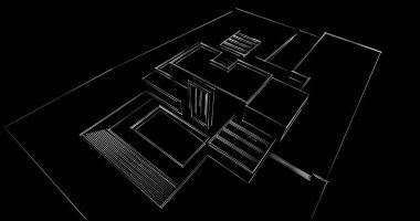 soyut mimari duvar kağıdı tasarımı, dijital konsept arkaplan