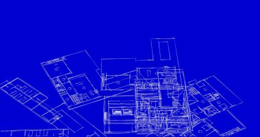 Mimari sanat konseptinde soyut çizgiler, minimum geometrik şekiller. 