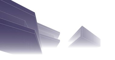 minimal çizim sanatı, geometrik mimari binalar tasarımı